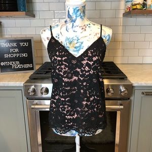 Aritzia | Babaton Pink with Black Lace Tank Top